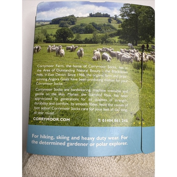 Corrymoor Mohair Explorer Ivory Cushioned Thick Knee Sock Size 11-13 NWT - Picture 5 of 6